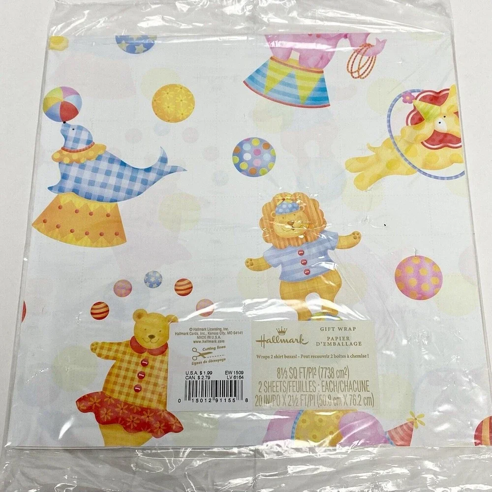 Vintage Lot of 6‎ Wrapping Paper Sheets Birthday Christmas Flowers